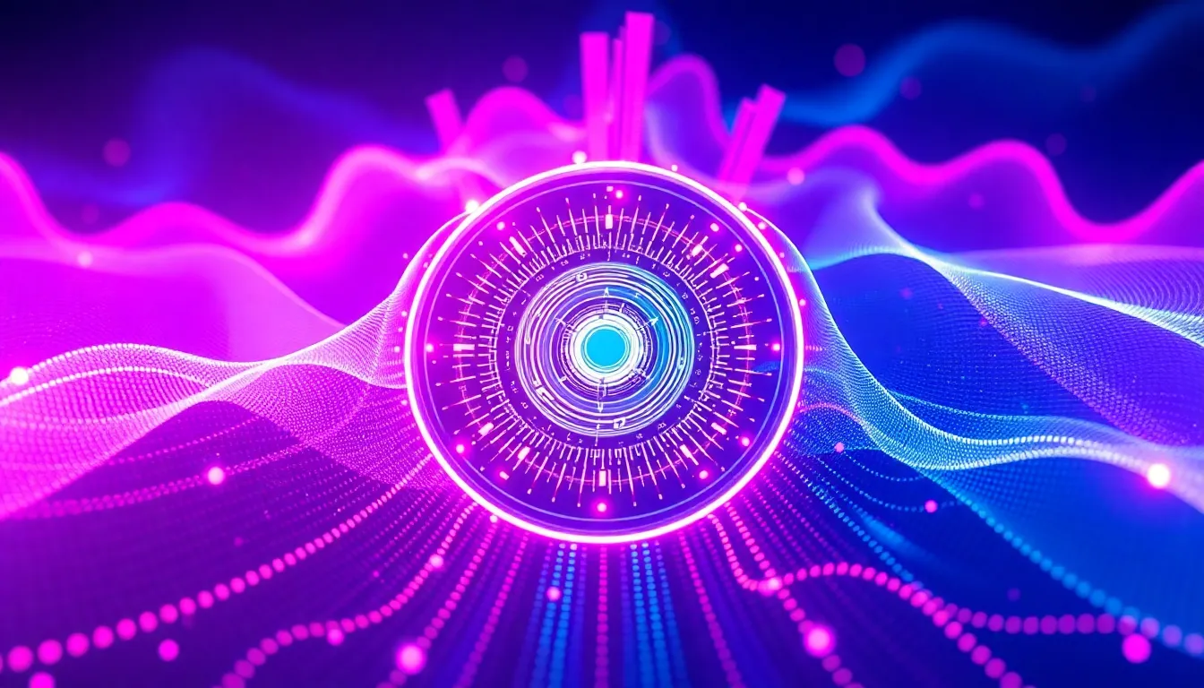 Abstract 3D visualization of intelligent soundwaves and dynamic sound frequencies