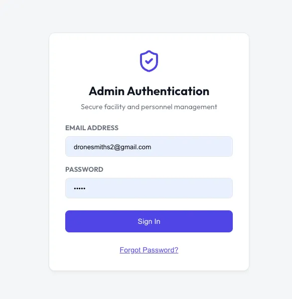 Admin Authentication Portal