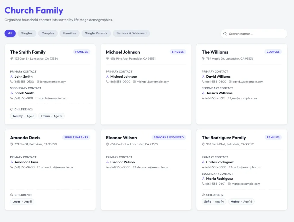 Church Family Directory