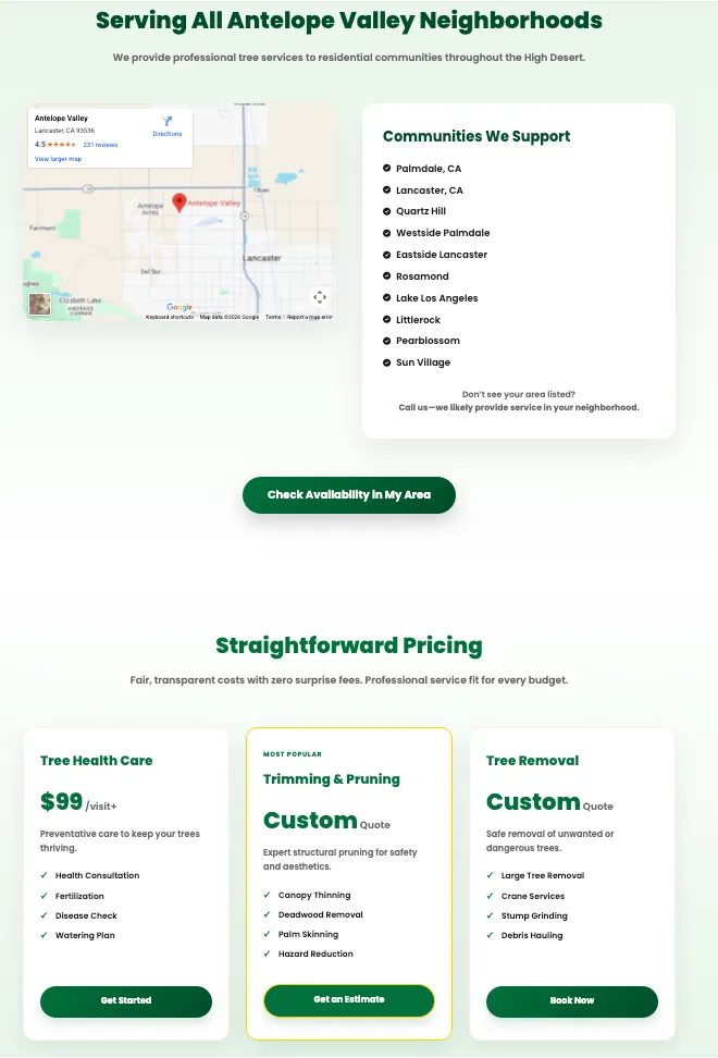 AV Tree Pros Service Areas