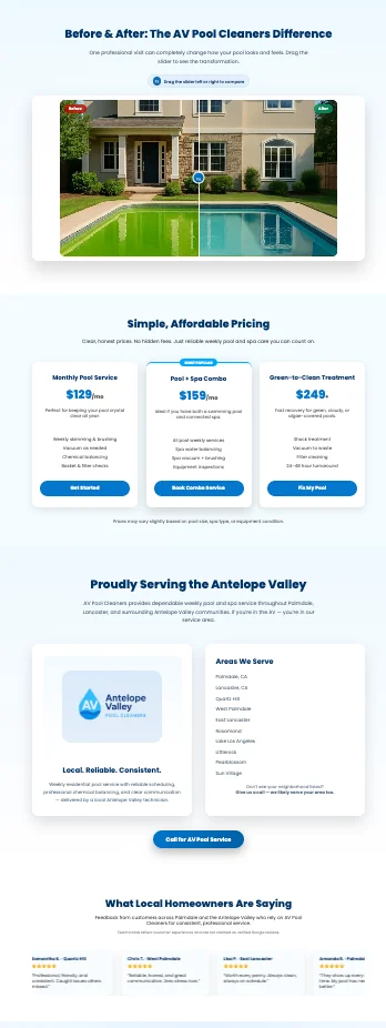 AV Pool Cleaning Services Section