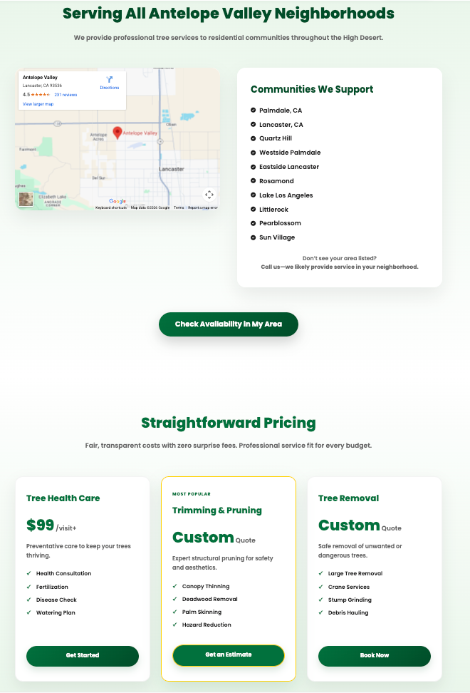 AV Tree Pros Service Areas