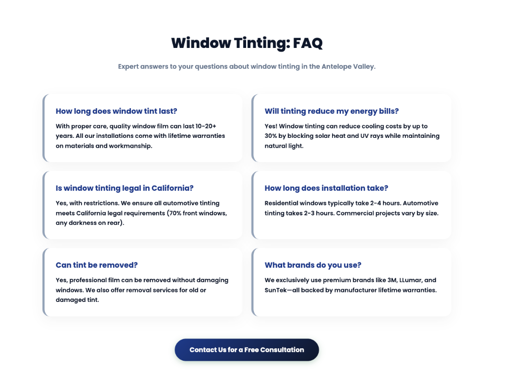 Window Tinting FAQ