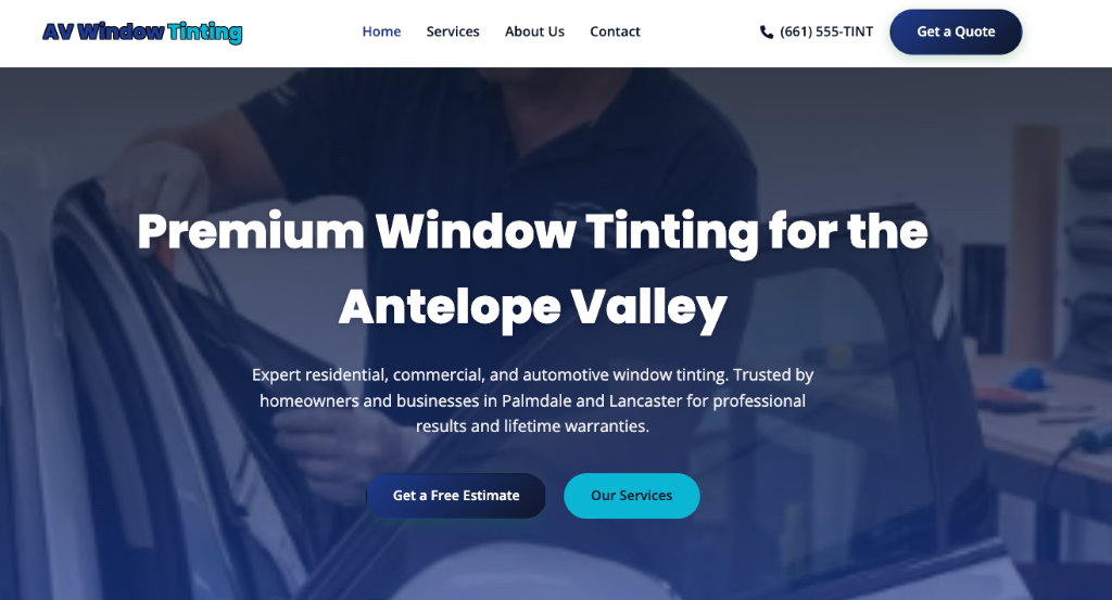 AV Window Tinting Hero Section