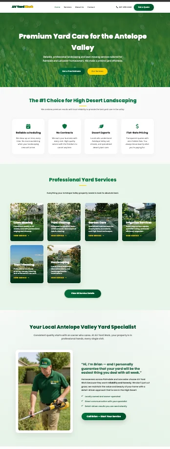 AV Yardwork Website Hero