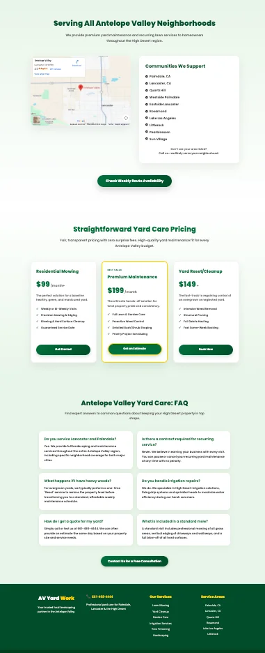 AV Yardwork Services and Pricing