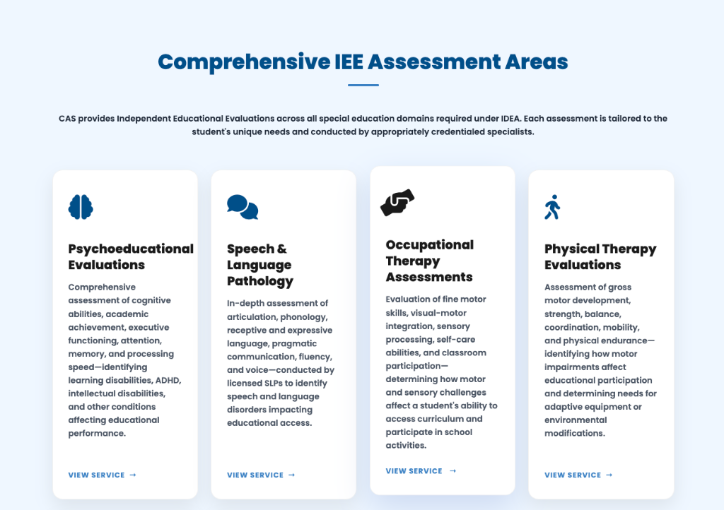 IEE Assessment Areas